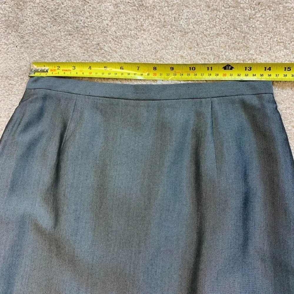 Philosophy Di Alberta ferretti Gray Silver Skirt Blazer Jacket Suit Sz 8